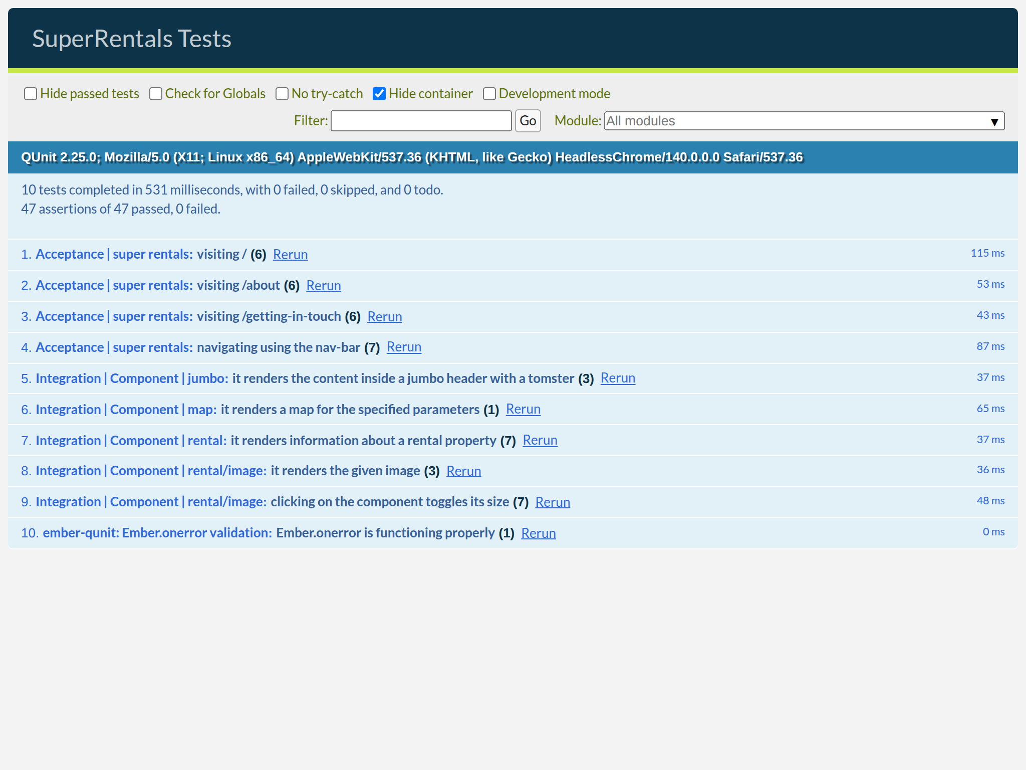 Tests passing with the initial <Map> tests