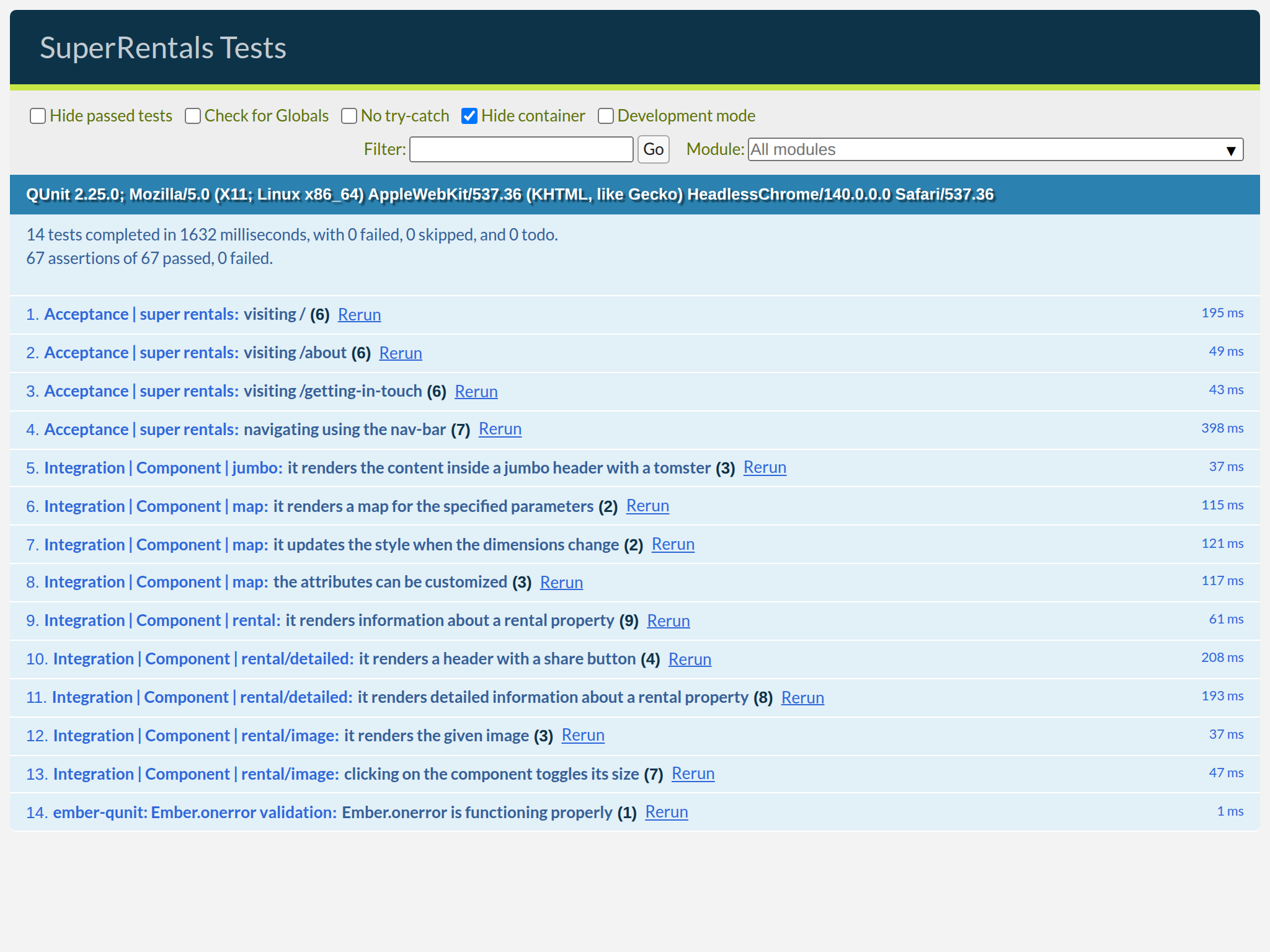 Tests are passing as expected